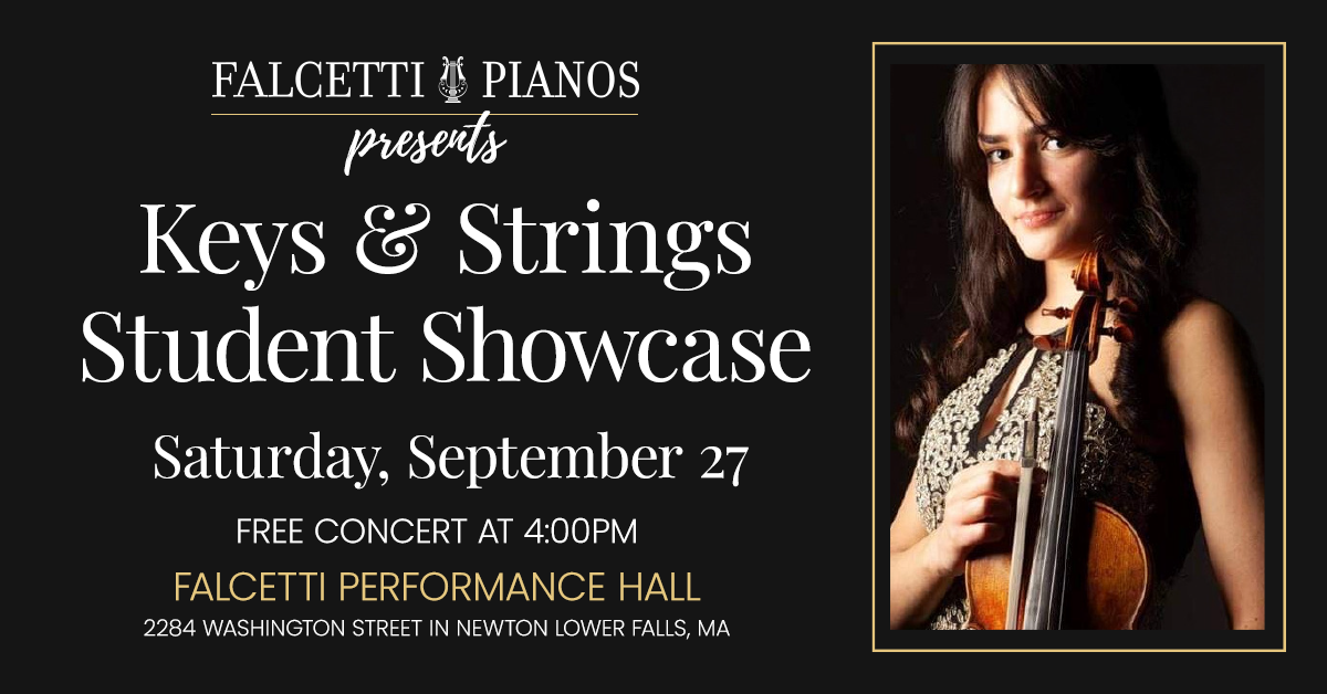 🎶 We know what we’re doing this weekend! 🎶 Join us at Falcetti Performance Hall in Newton Lower Falls tomorrow for a FREE Keys & Strings Student Showcase led by Jasmine Atabekyan and Vahagn Gasparian, plus a special performance by international violin competition prizewinner Emiliya Gasparian. Enjoy light refreshments and a guided tour of our new showroom. The showcase begins at 4pm and the main program continues at 5:30pm!